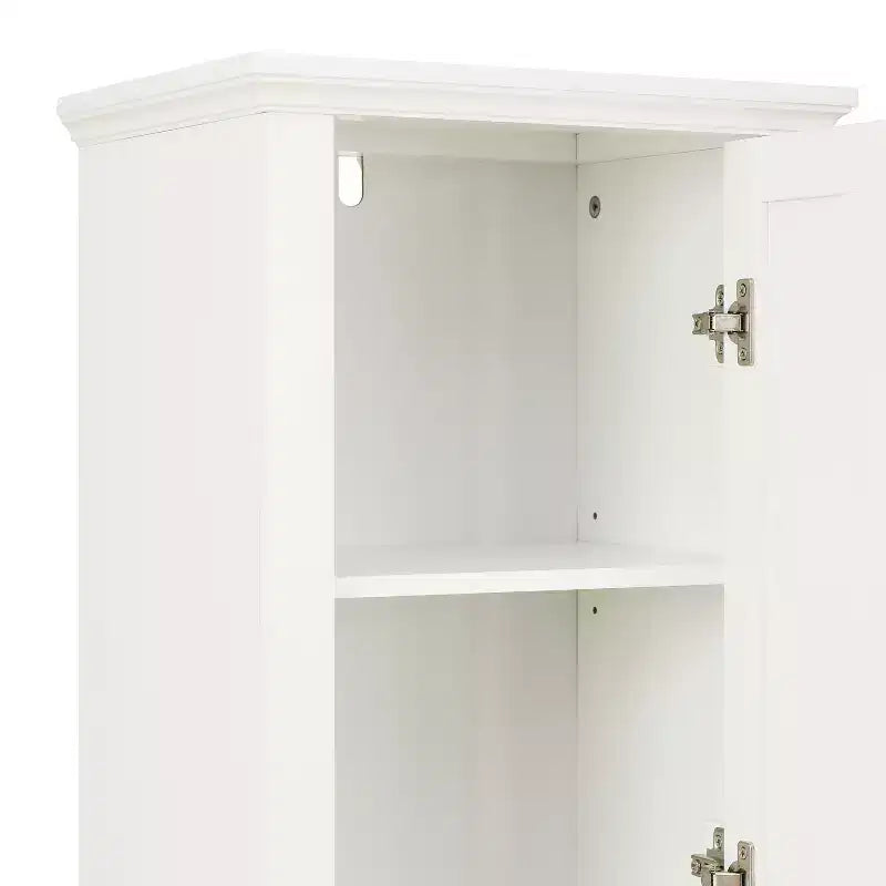 LuxenHome White MDF Wood 67-Inch Tall Tower Bathroom Linen Cabinet