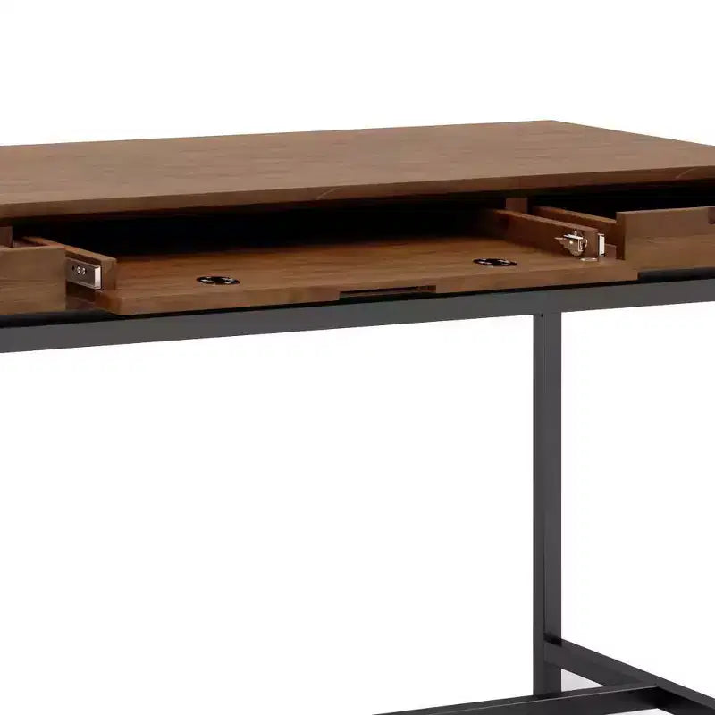 Devlin Mid-Century Solid Wood Writing Desk with Drawers - WyndenHall
