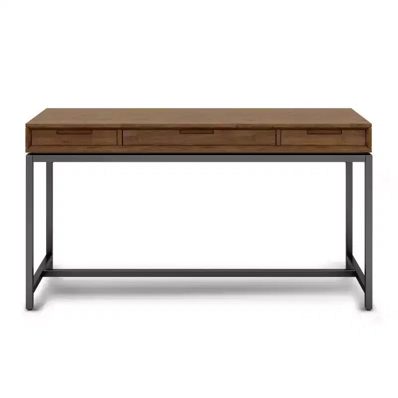 Devlin Mid-Century Solid Wood Writing Desk with Drawers - WyndenHall
