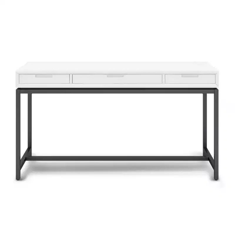 Devlin Mid-Century Solid Wood Writing Desk with Drawers - WyndenHall