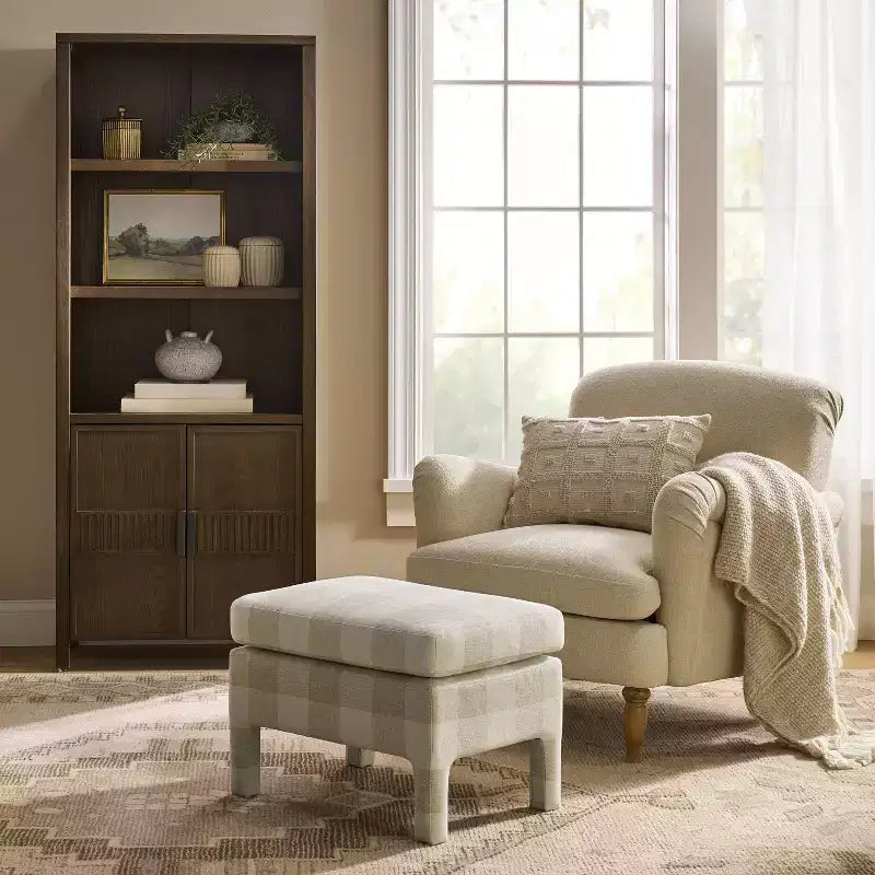 Bellfield Fully Upholstered Ottoman - Threshold designed with Studio McGee