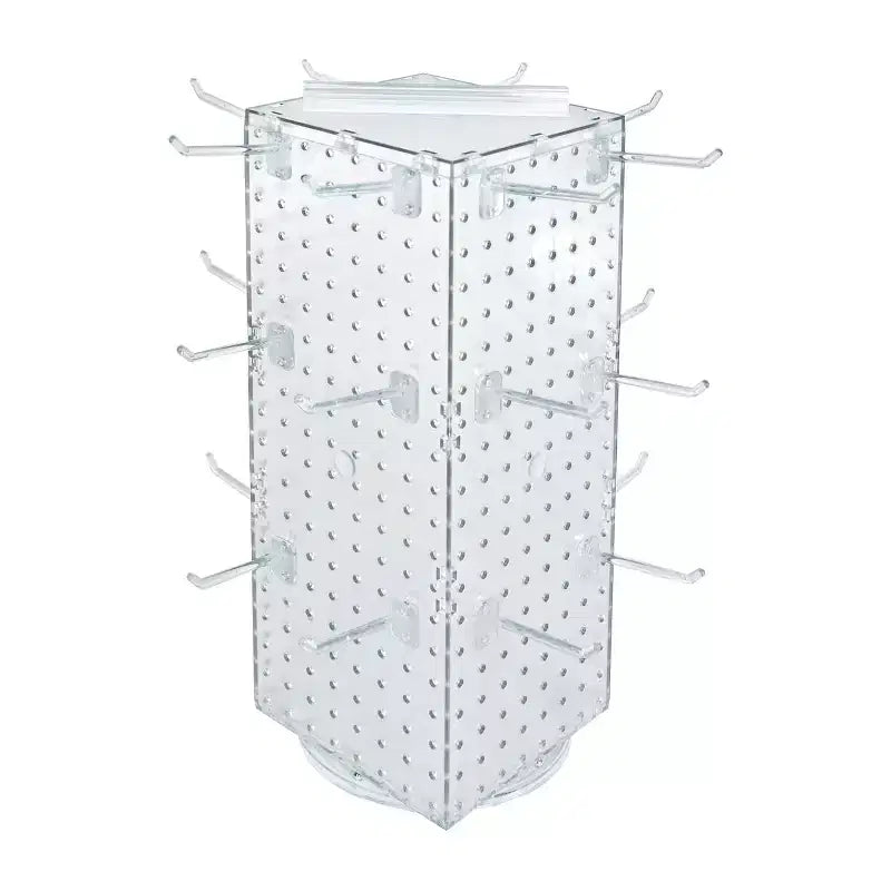 Azar Displays Four-Sided Revolving Pegboard Counter Display with Hooks