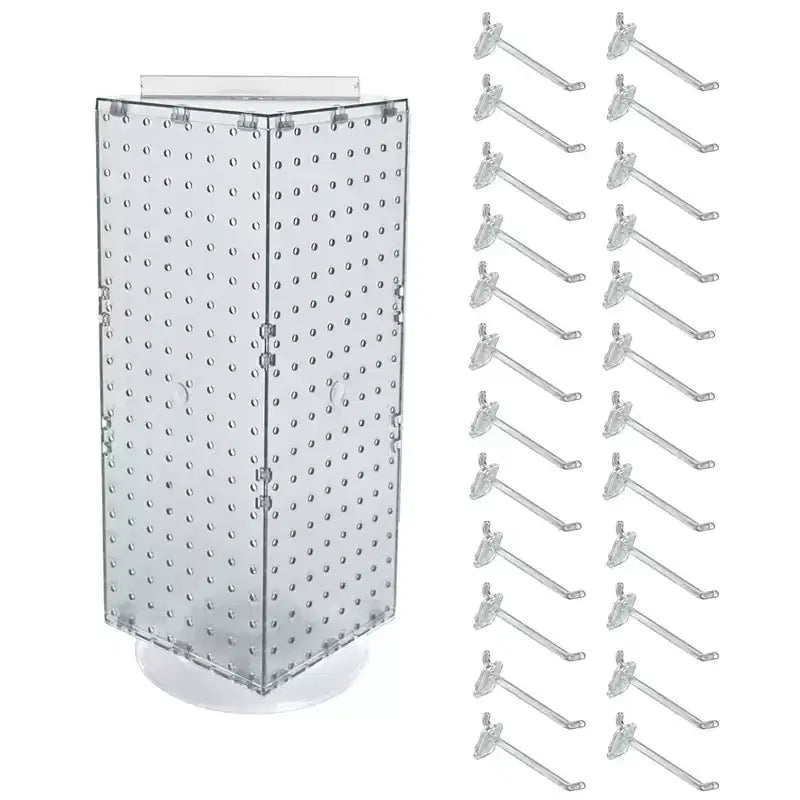 Azar Displays Four-Sided Revolving Pegboard Counter Display with Hooks
