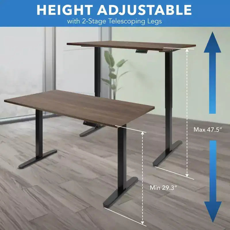 Mount-It! Electric Sit-Stand Desk with Tabletop - Black/Adrift