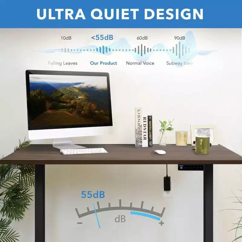 Mount-It! Electric Sit-Stand Desk with Tabletop - Black/Adrift