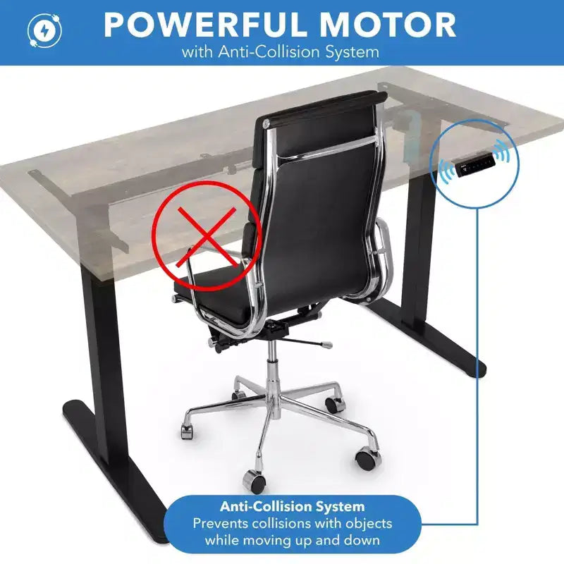 Mount-It! Electric Sit-Stand Desk with Tabletop - Black/Oak