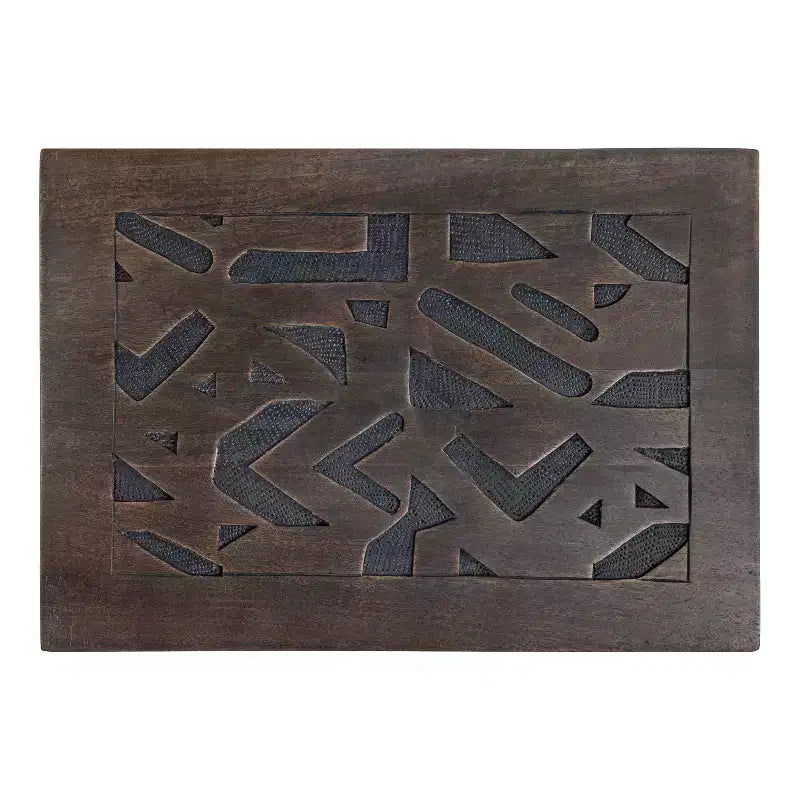 Kate and Laurel Elyria Rectangle Wood Side Table, 20x14x26, Engraved Gray