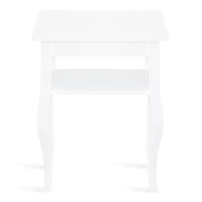 Kate and Laurel Lillian Rectangle MDF Side Table, 18x12x24, White