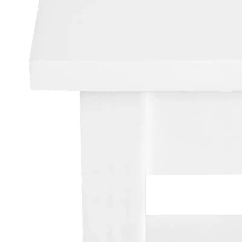 Kate and Laurel Lillian Rectangle MDF Side Table, 18x12x24, White