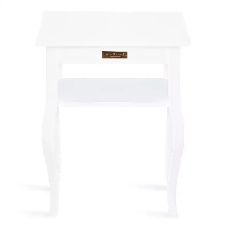 Kate and Laurel Lillian Rectangle MDF Side Table, 18x12x24, White