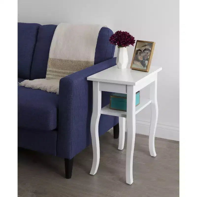 Kate and Laurel Lillian Rectangle MDF Side Table, 18x12x24, White
