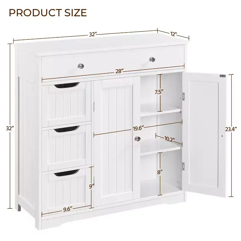 Yaheetech Free-Standing Floor Cabinet for Bathroom for Kitchen, Living Room