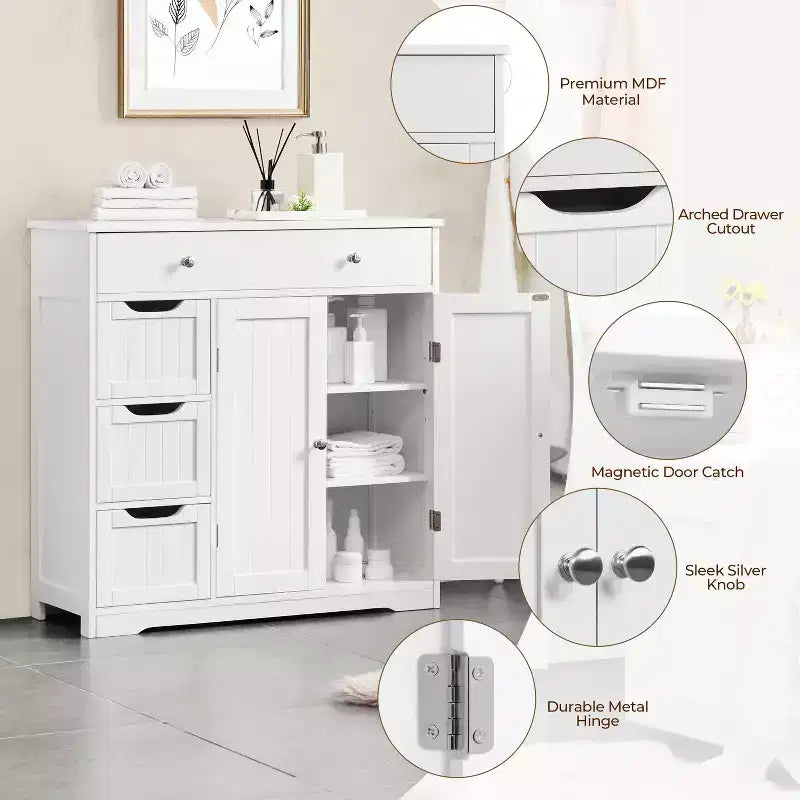 Yaheetech Free-Standing Floor Cabinet for Bathroom for Kitchen, Living Room