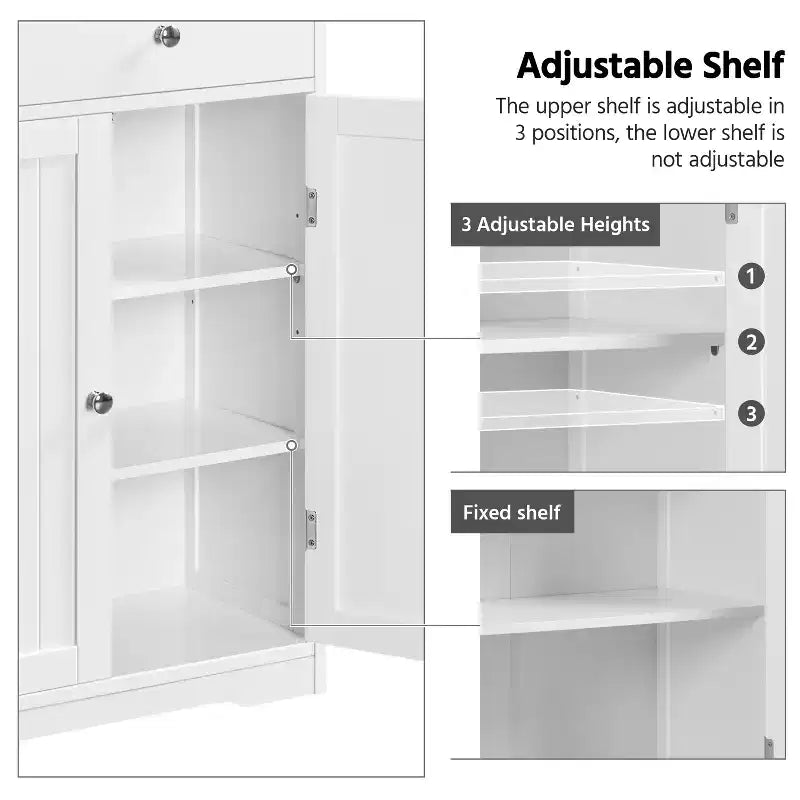 Yaheetech Free-Standing Floor Cabinet for Bathroom for Kitchen, Living Room