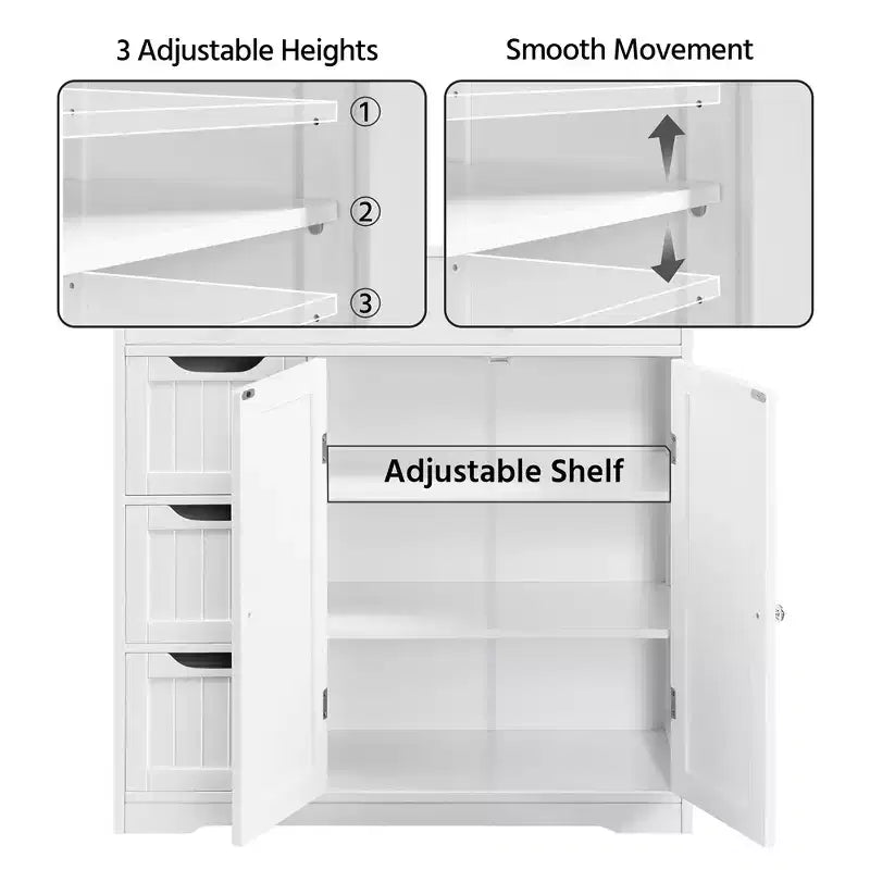 Yaheetech Free-Standing Floor Cabinet for Bathroom for Kitchen, Living Room
