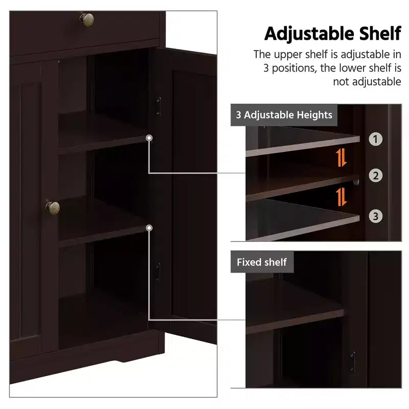 Yaheetech Free-Standing Floor Cabinet for Bathroom for Kitchen, Living Room