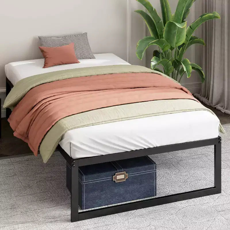 Abel 14 Metal Platform Bed Frame Black - Zinus