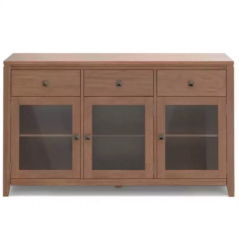 Meuble de rangement carré en bois massif, 81 cm (H) x 137 cm (L) x 43 cm (P)