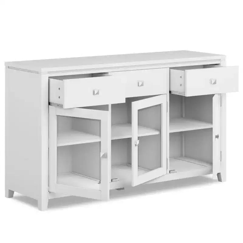 Meuble de rangement carré en bois massif, 81 cm (H) x 137 cm (L) x 43 cm (P)