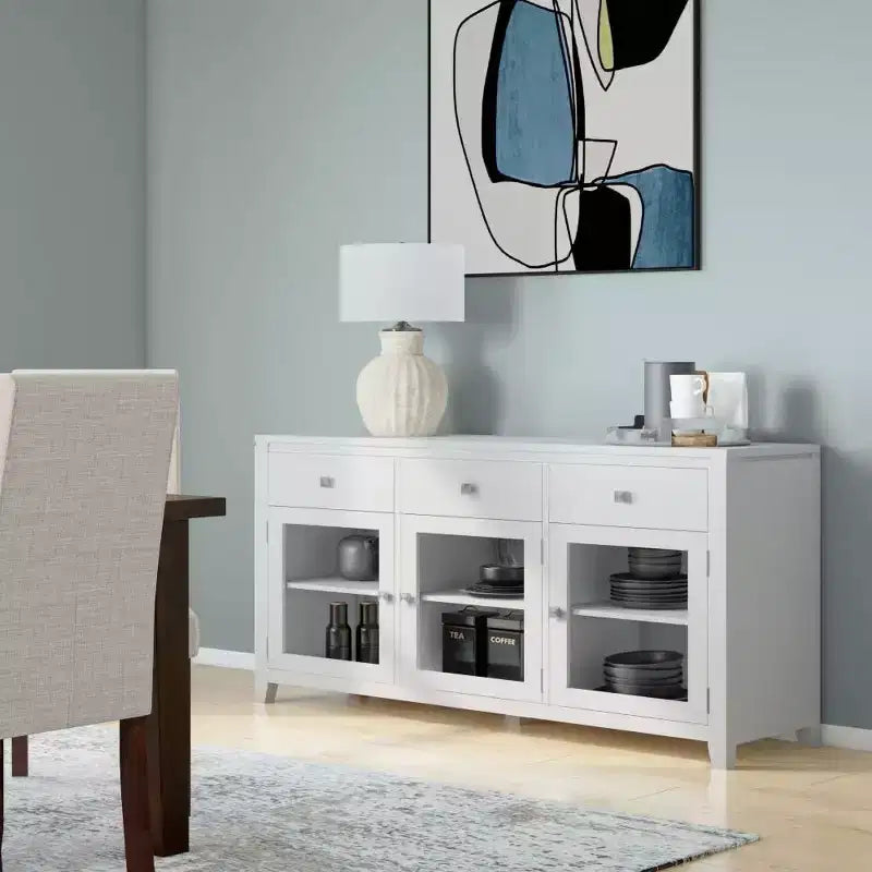 Meuble de rangement carré en bois massif, 81 cm (H) x 137 cm (L) x 43 cm (P)