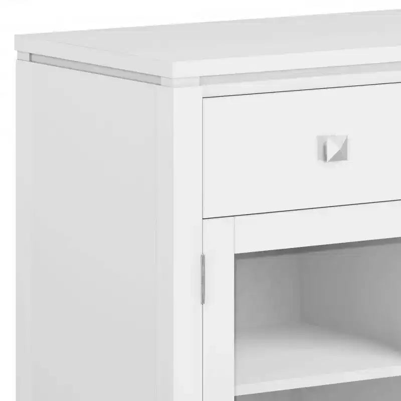 Meuble de rangement carré en bois massif, 81 cm (H) x 137 cm (L) x 43 cm (P)