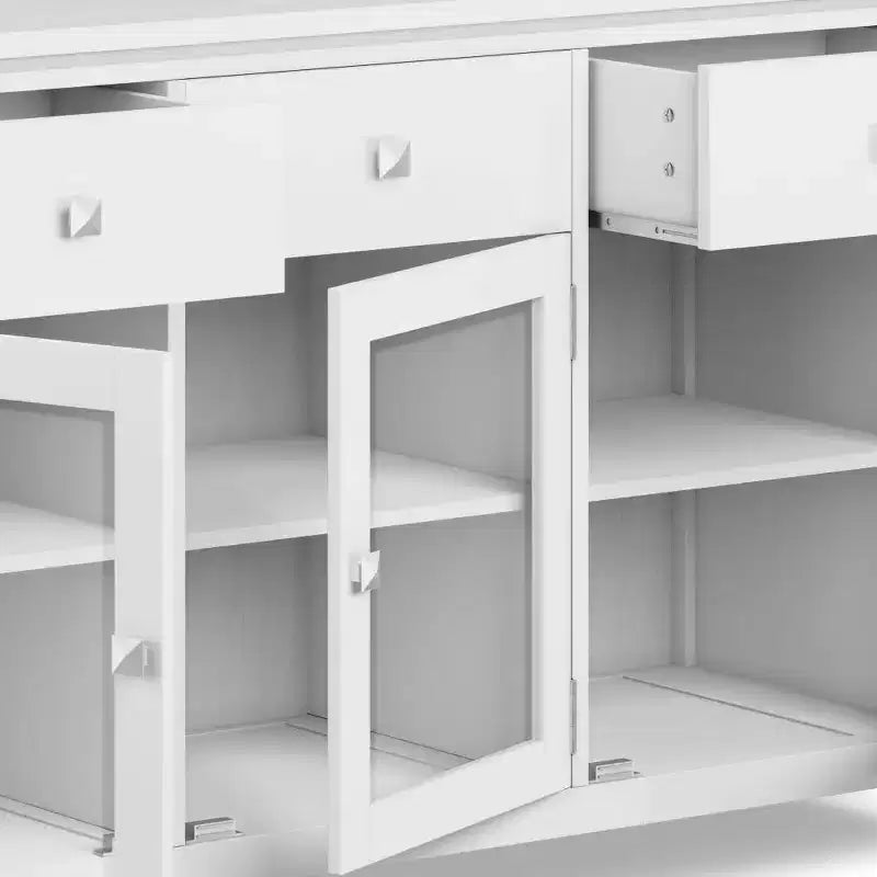 Meuble de rangement carré en bois massif, 81 cm (H) x 137 cm (L) x 43 cm (P)