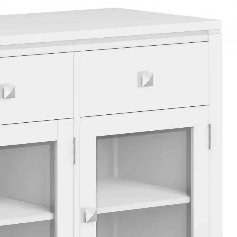Meuble de rangement carré en bois massif, 81 cm (H) x 137 cm (L) x 43 cm (P)