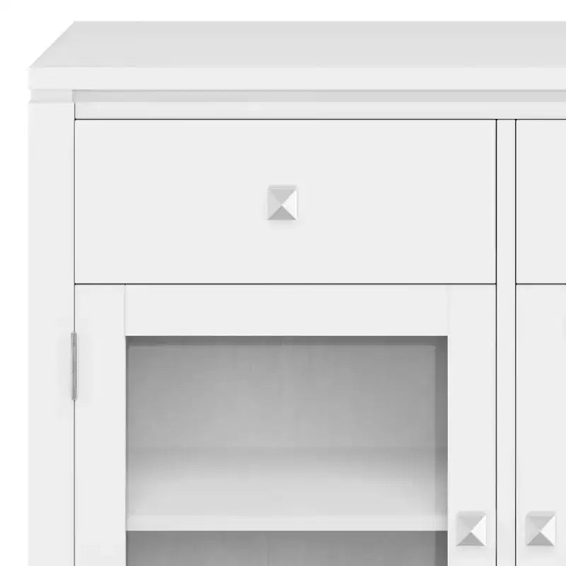 Meuble de rangement carré en bois massif, 81 cm (H) x 137 cm (L) x 43 cm (P)