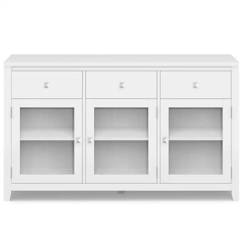 Meuble de rangement carré en bois massif, 81 cm (H) x 137 cm (L) x 43 cm (P)