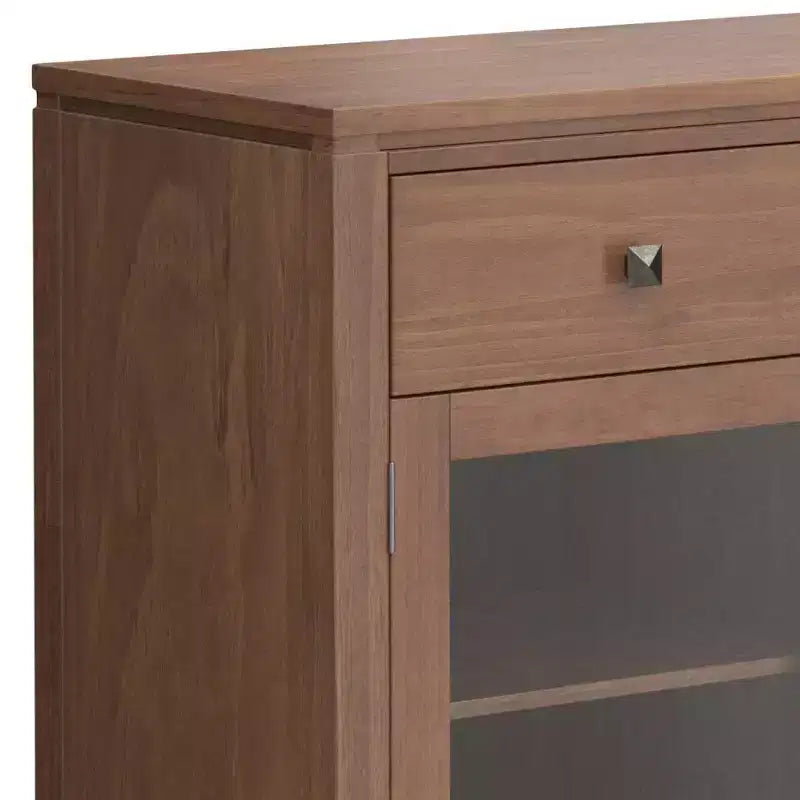 Meuble de rangement carré en bois massif, 81 cm (H) x 137 cm (L) x 43 cm (P)