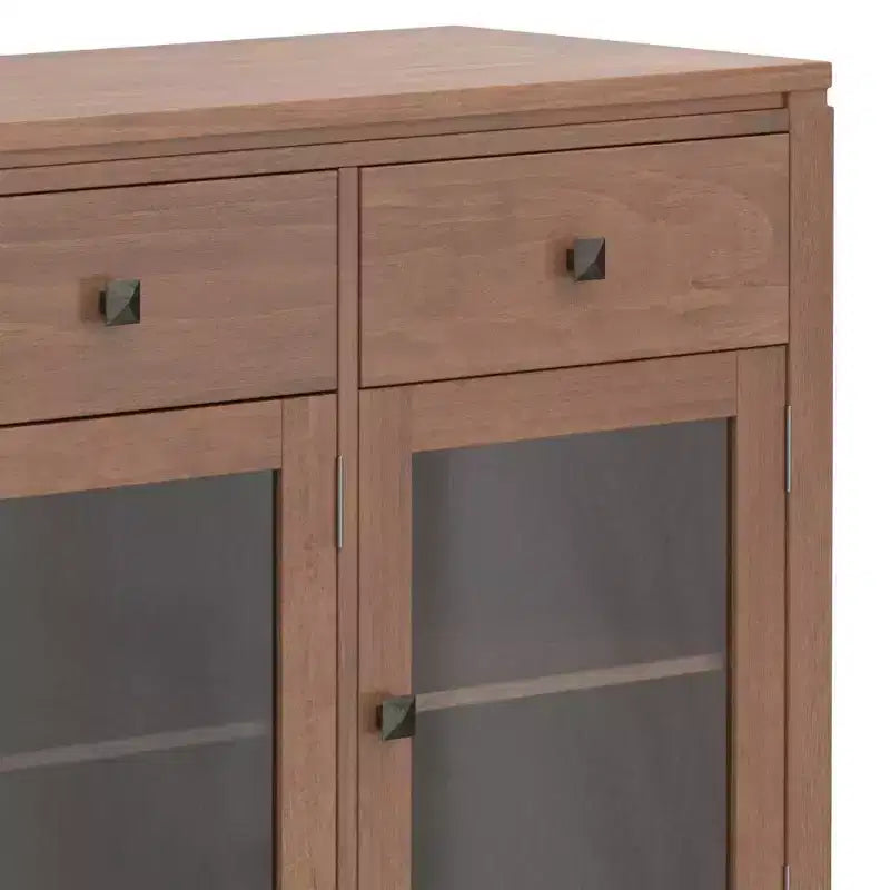 Meuble de rangement carré en bois massif, 81 cm (H) x 137 cm (L) x 43 cm (P)