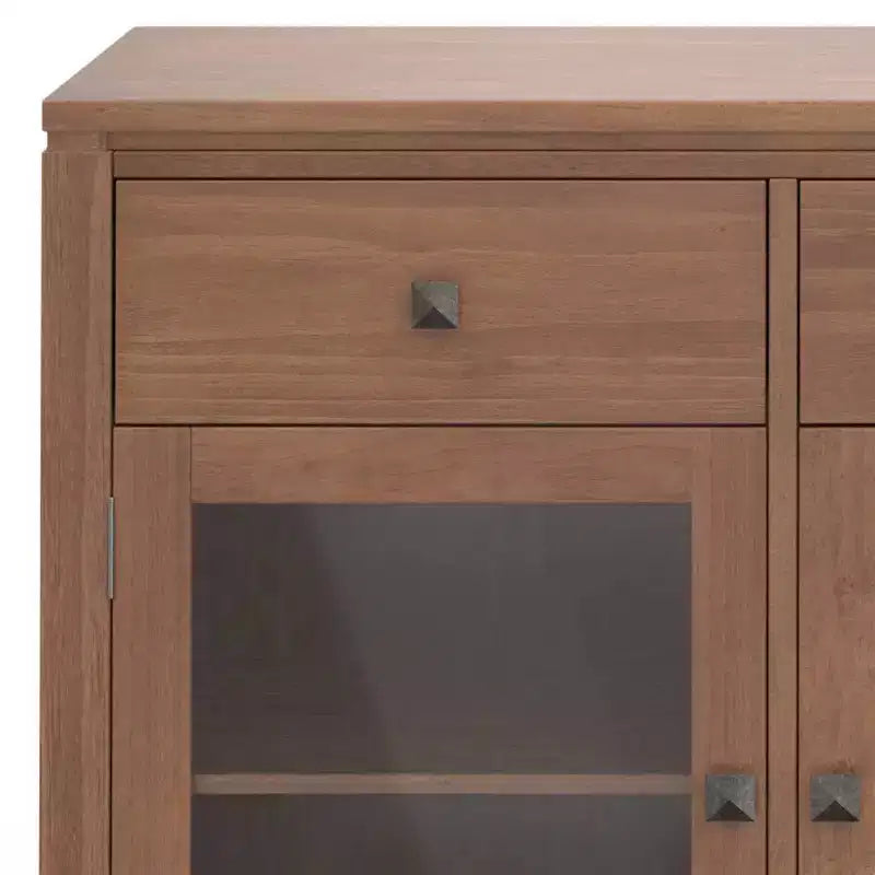 Meuble de rangement carré en bois massif, 81 cm (H) x 137 cm (L) x 43 cm (P)