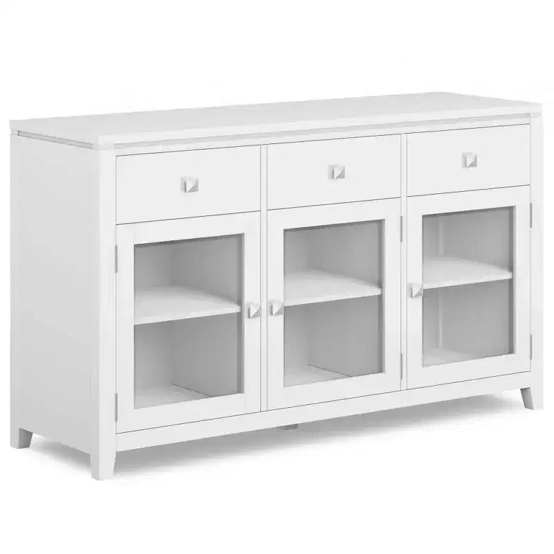 Meuble de rangement carré en bois massif, 81 cm (H) x 137 cm (L) x 43 cm (P)