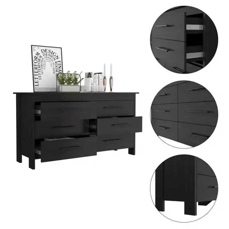 Meuble de rangement pour chambre à coucher, armoire de rangement moderne et minimaliste en bois massif foncé