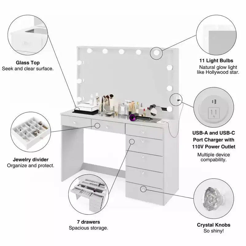 Coiffeuse lumineuse
