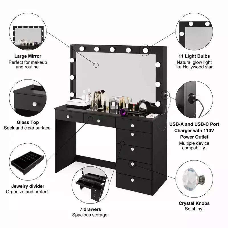Coiffeuse lumineuse