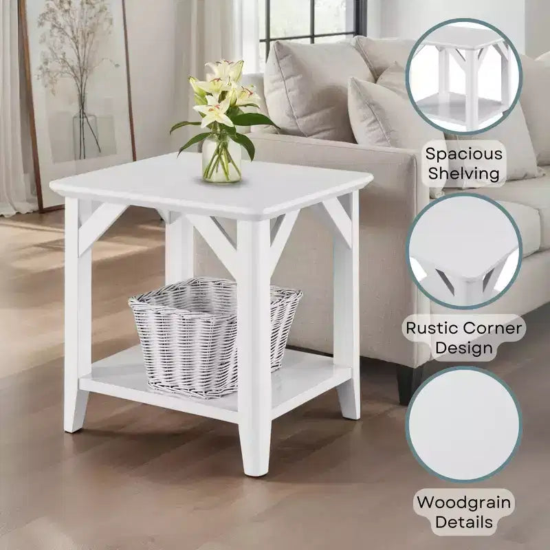 Table d'appoint avec étagères