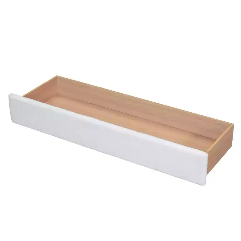 Lit plateforme rembourré en molleton Teddy avec ports USB et tiroir