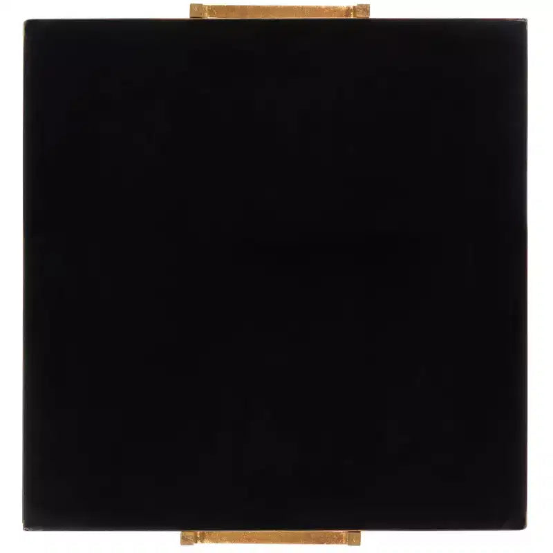 Table d'appoint motif périmètre - Noir/Or