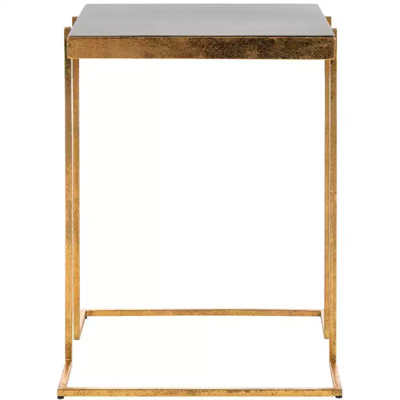 Table d'appoint motif périmètre - Noir/Or