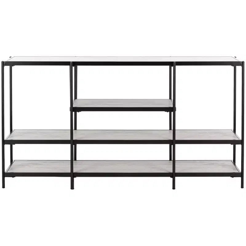 Petra 3 Tier Console Table - CNS6204A - Beige/Black - Safavieh