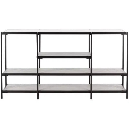 Petra 3 Tier Console Table - CNS6204A - Beige/Black - Safavieh