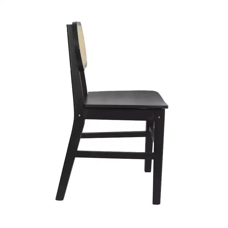 Chaises de salle à manger en rotin et canne avec des cadres en bois massif
