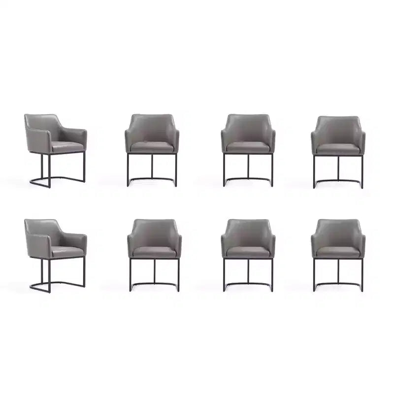 Set of 8 Serena Modern Leatherette Upholstered Dining Chair Set - Manhattan Comfort