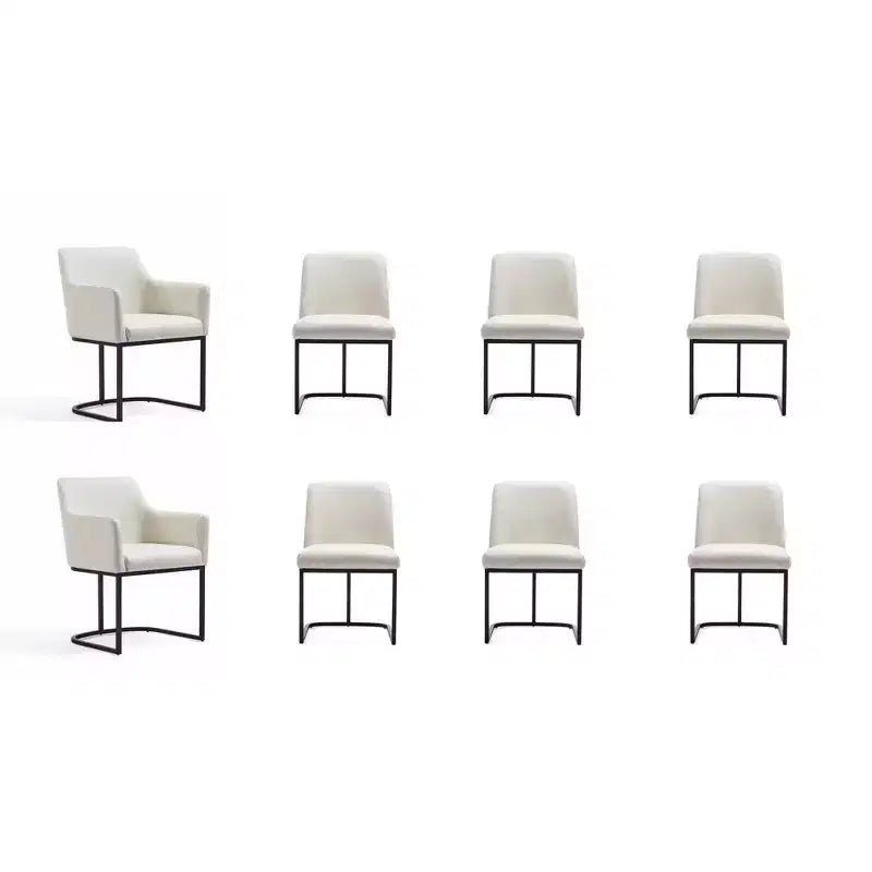 Set of 8 Serena Modern Leatherette Upholstered Dining Chair Set - Manhattan Comfort