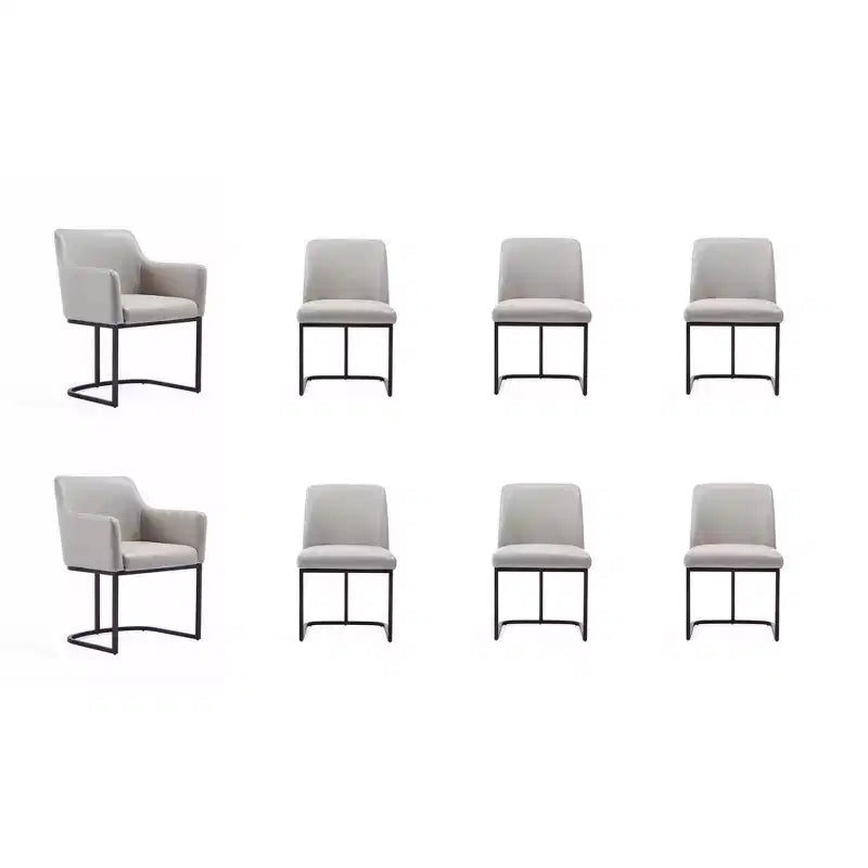 Set of 8 Serena Modern Leatherette Upholstered Dining Chair Set - Manhattan Comfort