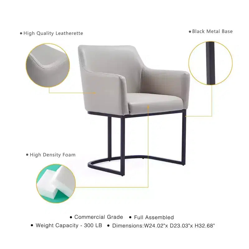 Set of 8 Serena Modern Leatherette Upholstered Dining Chair Set - Manhattan Comfort