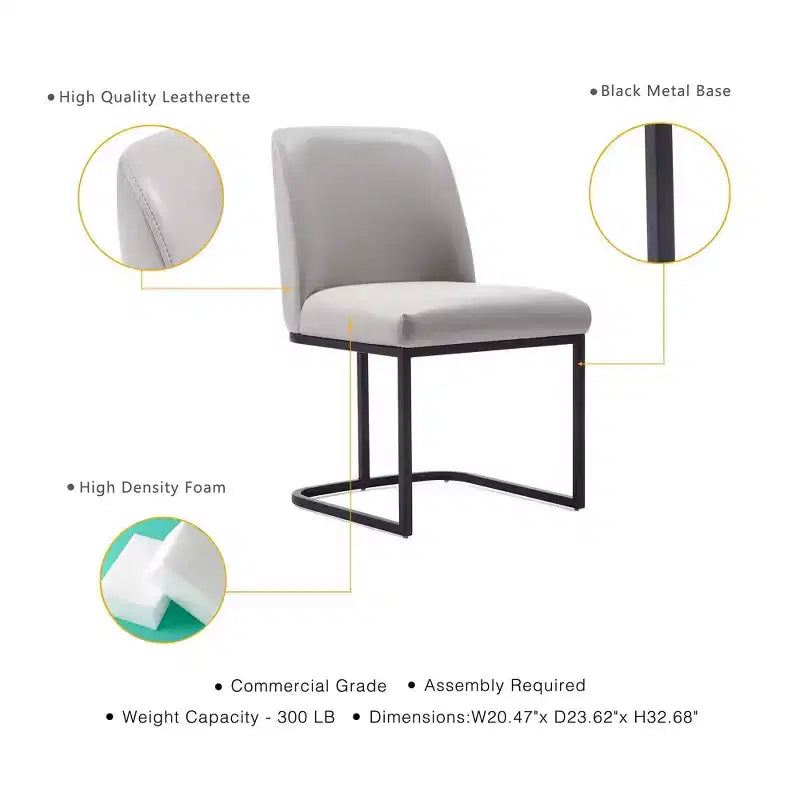 Set of 8 Serena Modern Leatherette Upholstered Dining Chair Set - Manhattan Comfort