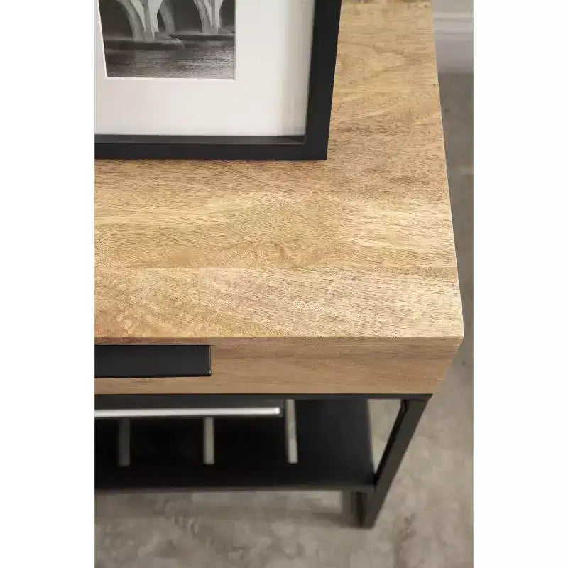 Kate and Laurel Malone Wood and Metal Side Table