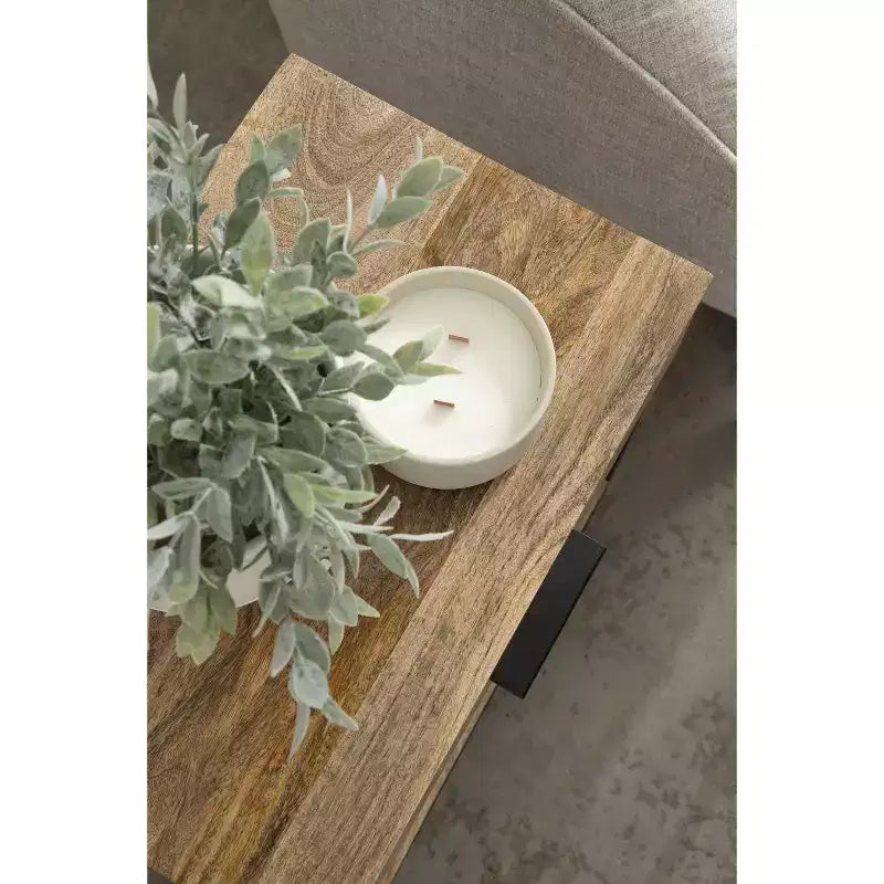 Kate and Laurel Malone Wood and Metal Side Table